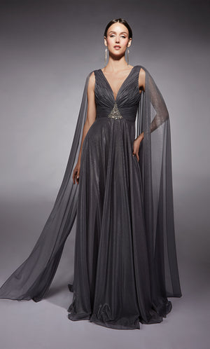 UNK-27720. Long, Plunging Neckline, A-line image 1