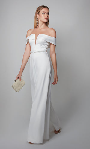 UNK-70012. Long, Off The Shoulder, Jumpsuit image 0