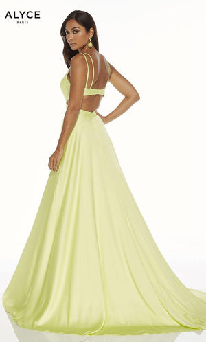 UNK-60453. Long, V-Neck, Flowy, Cutout Back image 9