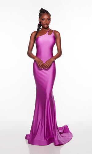 UNK-61448. Long, One Shoulder, Fit N Flare image 2