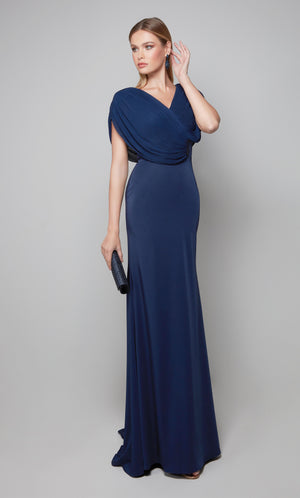 UNK-27591. Long, V-neck, Fit N Flare, V Shaped Back image 2