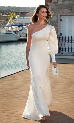 UNK-7065. Long, One Shoulder, Straight, Closed Back image 0