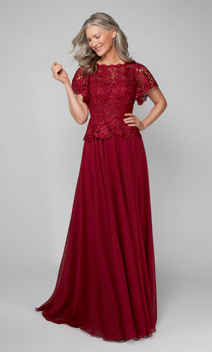 UNK-27469. Long, Illusion Neckline, Flowy, Keyhole Back image 2