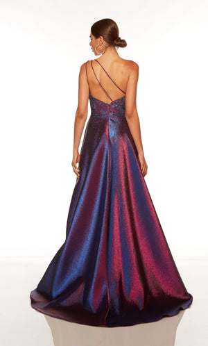 UNK-1772. Long, One Shoulder, High-low, Strappy Back image 4