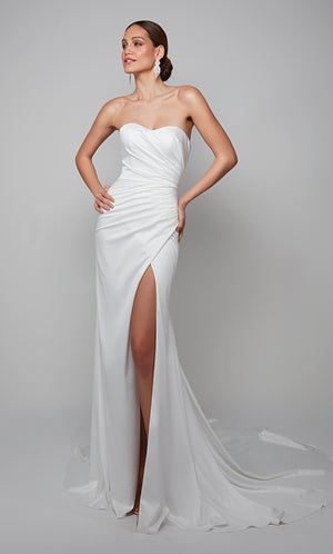 UNK-7057. Long, Sweetheart Neckline, Straight image 6