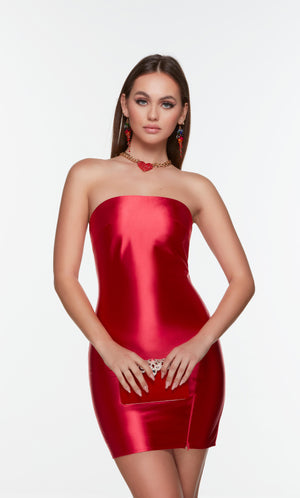 UNK-4529. Short, Strapless, Straight, Lace-up Back image 4