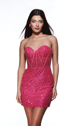 UNK-4825. Short, Sweetheart Neckline, Straight image 4