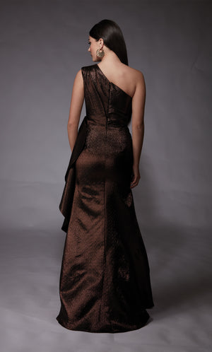 UNK-27751. Long, One Shoulder, Straight, Closed Back image 1