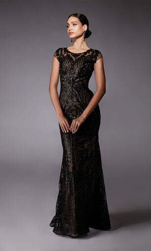 UNK-27716. Long, Scoop Neck, Fit N Flare, Keyhole Back image 1