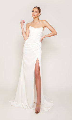 UNK-7093. Long, Strapless, Straight, Closed Back image 8
