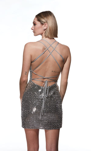 UNK-4809. Short, Scoop Neck, Straight, Strappy Back image 6