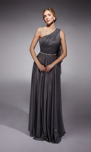 UNK-27719. Long, One Shoulder, Flowy, Closed Back image 0