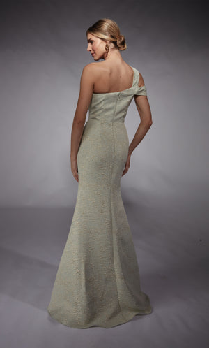 UNK-27749. Long, One Shoulder, Fit N Flare, Closed Back image 1