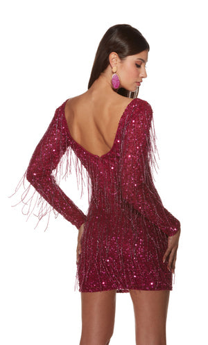 UNK-4873. Short, Plunging Neckline, Straight, Open Back image 9