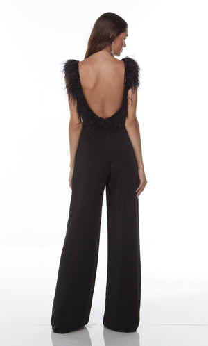 UNK-1707. Long Jumpsuit, Plunging Neckline, Jumpsuit image 1