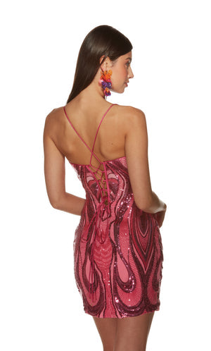 UNK-4899. Short, V-neck, Straight, Strappy Back image 4