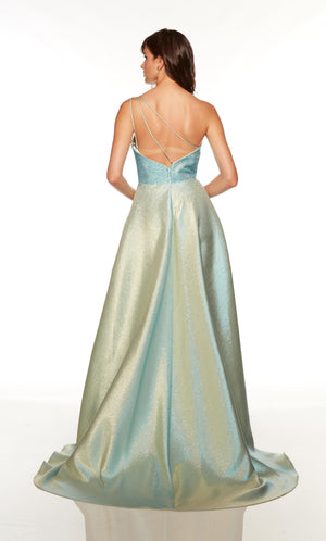 UNK-1772. Long, One Shoulder, High-low, Strappy Back image 1