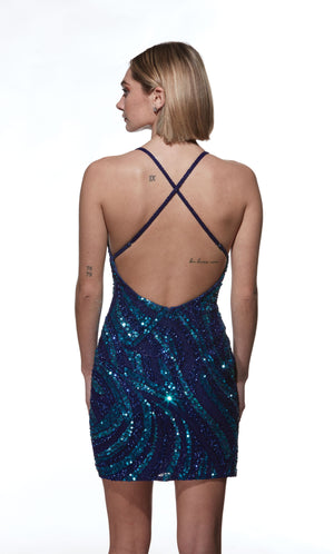 UNK-4640. Short, V-neck, Straight, Strappy Back image 16