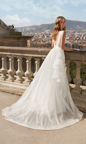 UNK-7019. Long, Plunging Neckline, Fit and Flare image 2