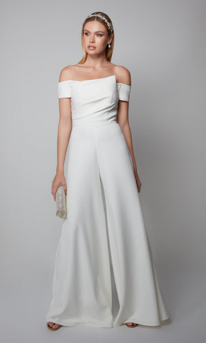 UNK-70014. Long, Off The Shoulder, Jumpsuit image 6