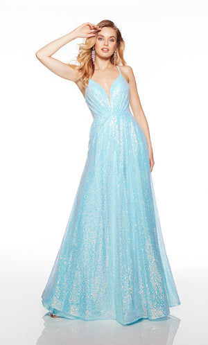 UNK-61398. Long, Plunging Neckline, A-line image 2