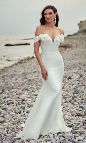 UNK-7062. Long, Off The Shoulder, Mermaid, Closed Back image 0