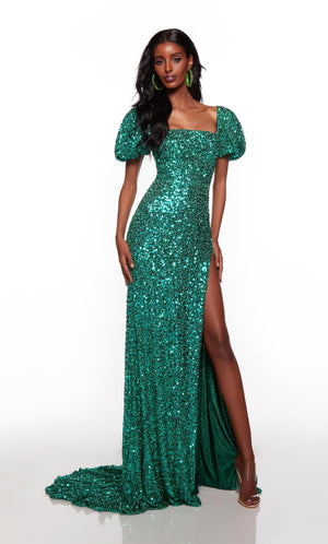 UNK-61392. Long, Square Neckline, Straight, Open Back image 1
