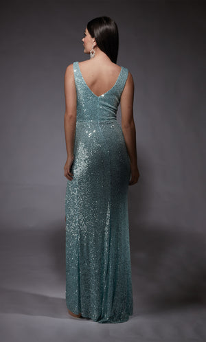 UNK-27653. Long, V-neck, Straight, V Shaped Back image 1