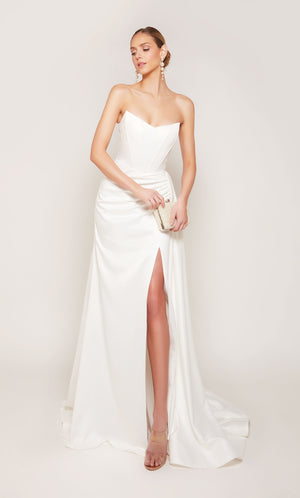UNK-7093. Long, Strapless, Straight, Closed Back image 3