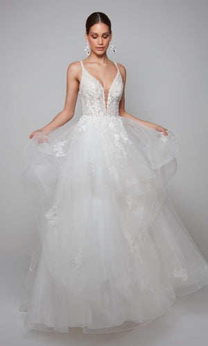 UNK-7080. Long, Plunging Neckline, Ball Gown image 3