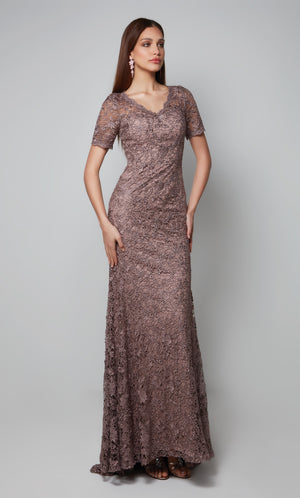 UNK-27561. Long Formal Dress, V-neck, Straight image 0
