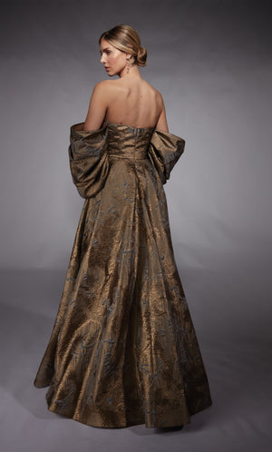 UNK-27760. Long, Off The Shoulder, A-line, Closed Back image 1