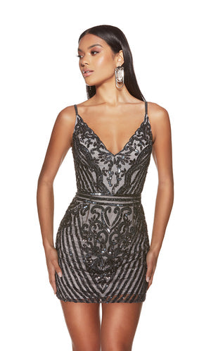 UNK-4883. Short, V-neck, Straight, V Shaped Back image 3