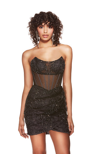 UNK-4864. Short, Strapless, Straight, Closed Back image 0