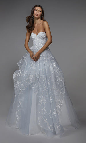 UNK-7041. Long Wedding Dress, Strapless, Ball Gown image 0
