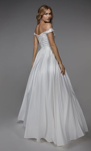 UNK-7034. Long Wedding Dress, Off The Shoulder, A-line image 1
