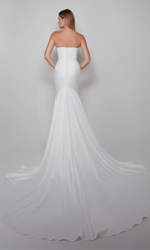 UNK-7060. Long, Strapless, Mermaid, Closed Back image 2