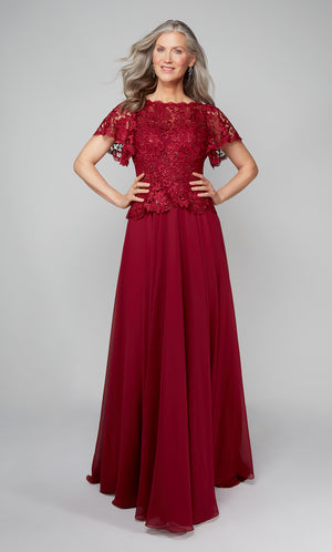 UNK-27469. Long, Illusion Neckline, Flowy, Keyhole Back image 0