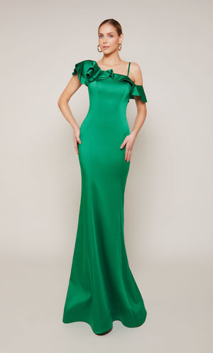 UNK-27691. Long, One Shoulder, Fit N Flare, Open Back image 3