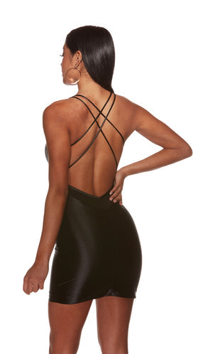 UNK-4856. Short, V-neck, Straight, Strappy Back image 1