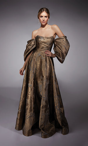 UNK-27760. Long, Off The Shoulder, A-line, Closed Back image 0