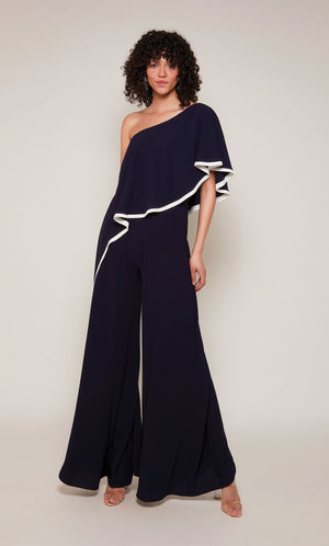 UNK-70049. Long, One Shoulder, Jumpsuit, Closed Back image 4