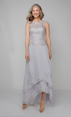 UNK-27608. Long, Illusion Neckline, A-line image 2
