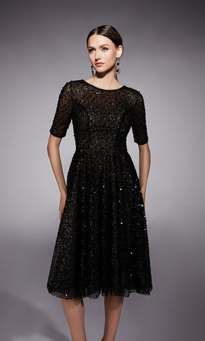 UNK-70062. Short, Illusion Neckline, A-line image 4