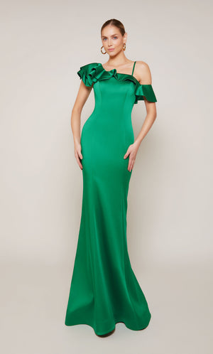 UNK-27691. Long, One Shoulder, Fit N Flare, Open Back image 0