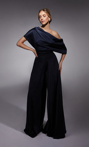 UNK-27743. Long, One Shoulder, Jumpsuit, Closed Back image 2
