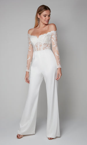UNK-70018. Long, Off The Shoulder, Jumpsuit image 0