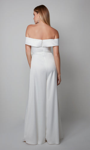 UNK-70012. Long, Off The Shoulder, Jumpsuit image 1