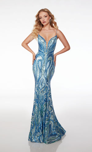 UNK-61564. Long, Plunging Neckline, Fit N Flare image 5