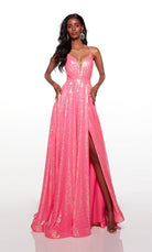 UNK-61398. Long, Plunging Neckline, A-line image 3